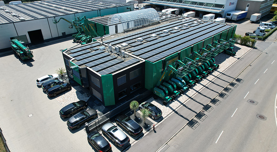 Luftbild des Gräber Arbeitsbühnen Standorts in Singen.