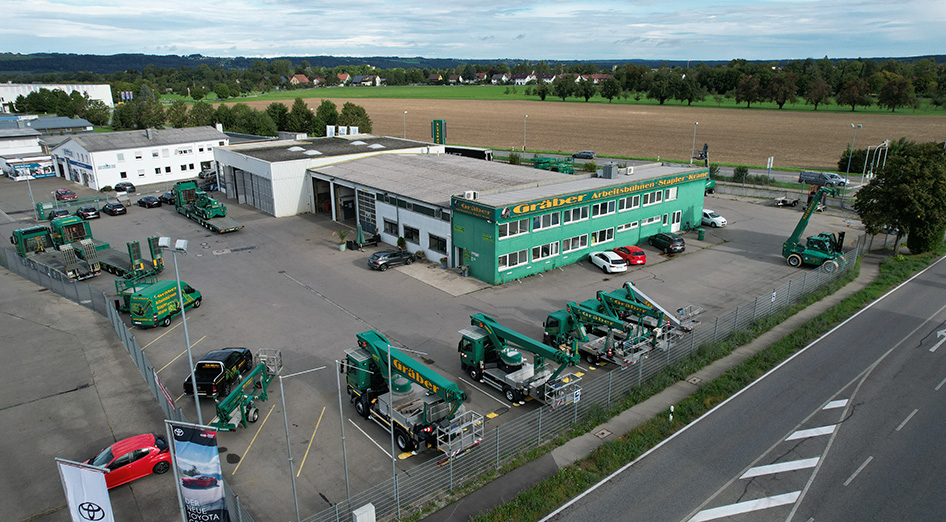 Luftbild des Gräber AG Standorts in Weingarten.